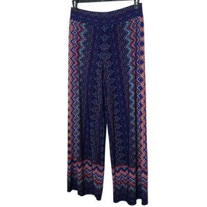 Cato Womens Bohemian Palazzo Pants M Multicolor Wide-Leg Retro Hippi Cottagecore